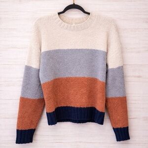 Marshalls Women's Colorblock Sweater - Cream, Gray, Rust, and Navy